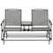 Gardenised Two Person Outdoor Double Swing Glider Chair Set with Center Tempered Glass Table QI004528 - alternate 3
